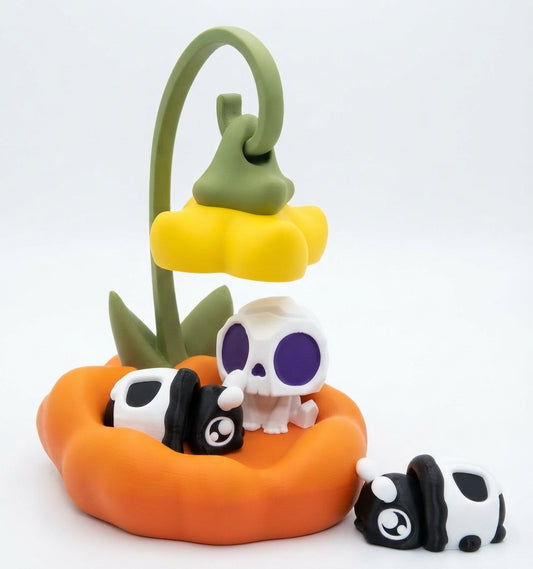 Spooky Skelly Flower & Critter Desk Display